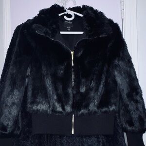 Thalia Sodi Luxe Black Teddy Jacket